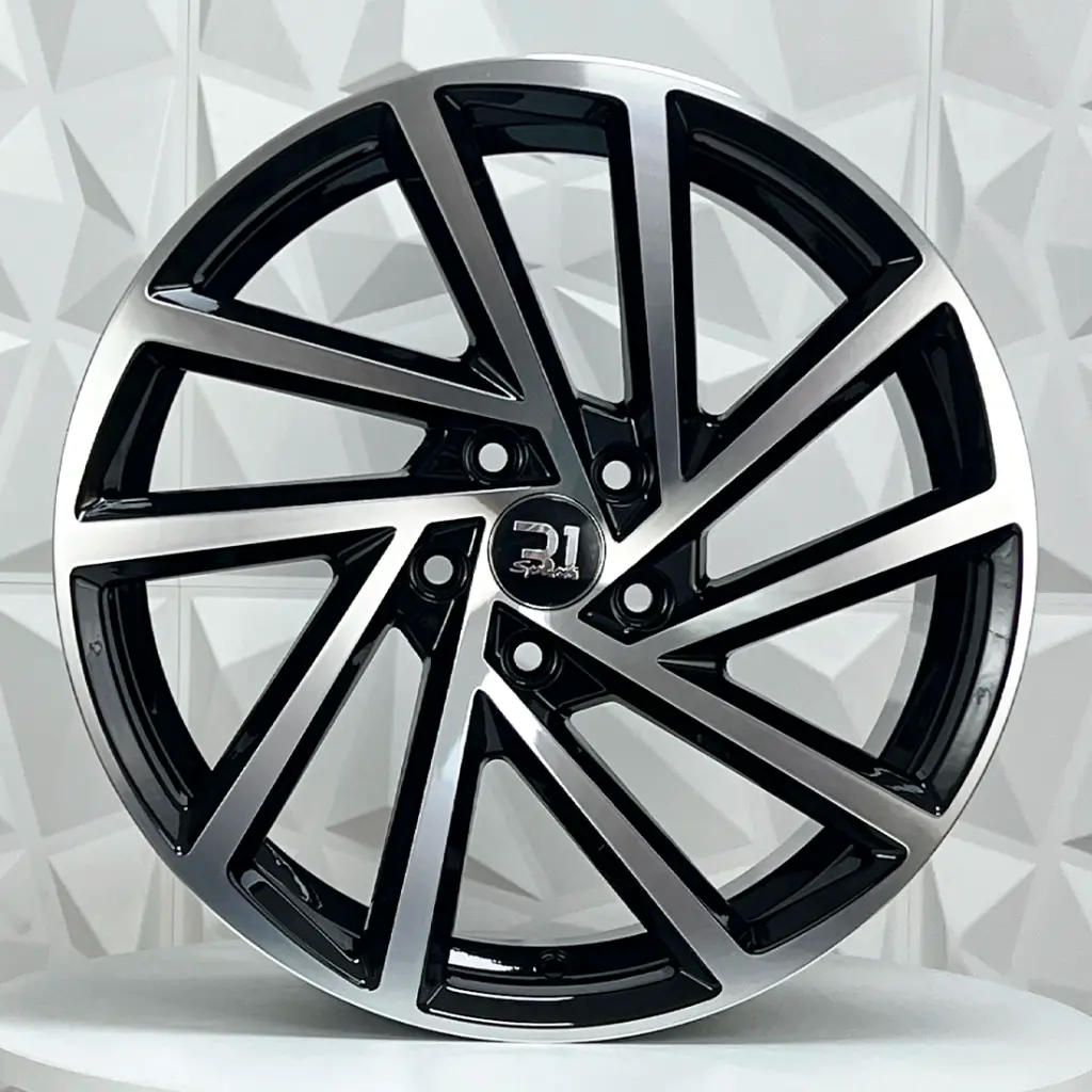 RIN 18X8 5-112 R1 SPORT 5466 GLOSS BLACK MACHINED FACE ET45 CB57.1