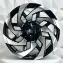 RIN 22X12 5-114.3/127 R1 SPORT 8115 GLOSS BLACK MACHINE FACE ET-44 CB78.1