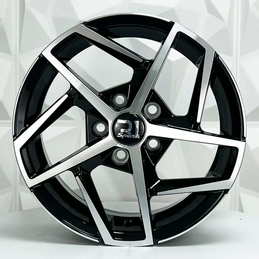 RIN 15X6.5 5-100 R1 SPORT QC5196 BLACK MACHINE FACE ET35 CB73.1