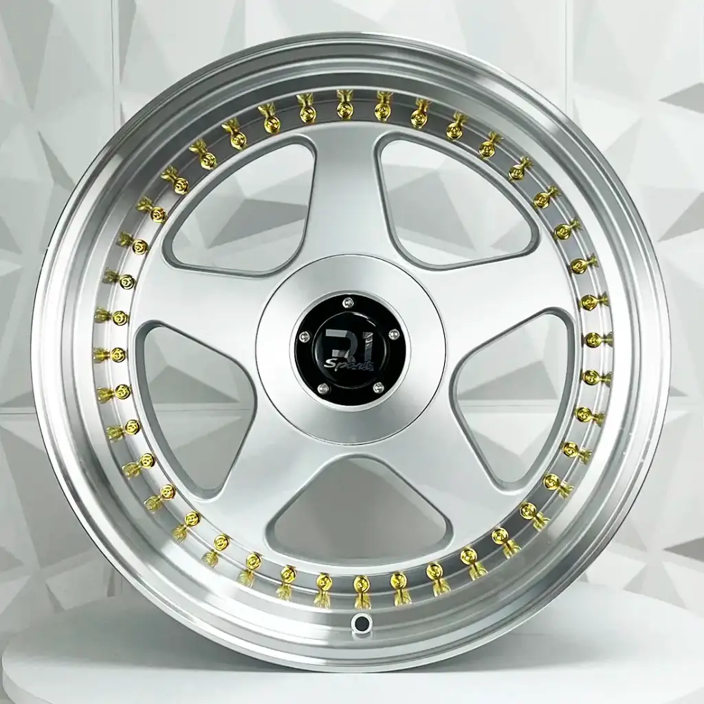 RIN 18X9.5 5-100/112 R1 SPORT 10518 SILVER MI GOLD RIVETS ET30 CB73.1